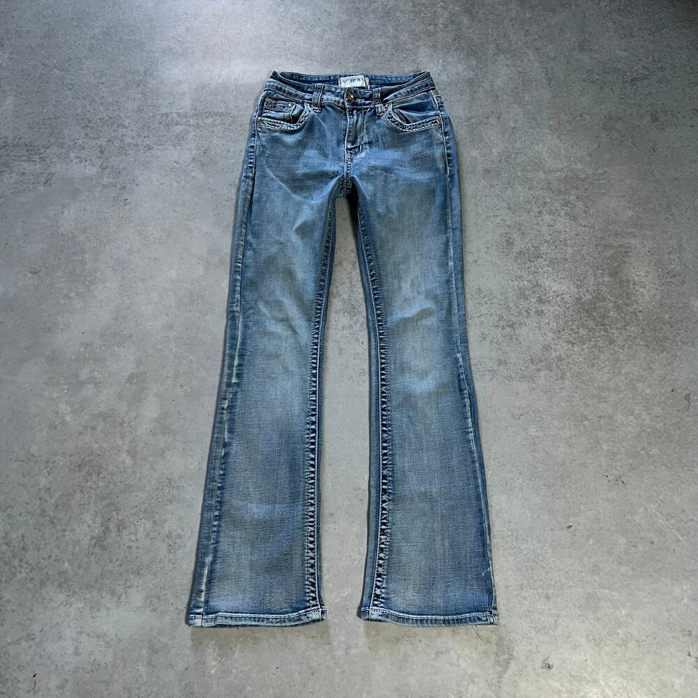 Y Jeans Los Angeles Bootcut Womens Size 3/4 Mid Rise Jeans Slim Flare Blue Denim